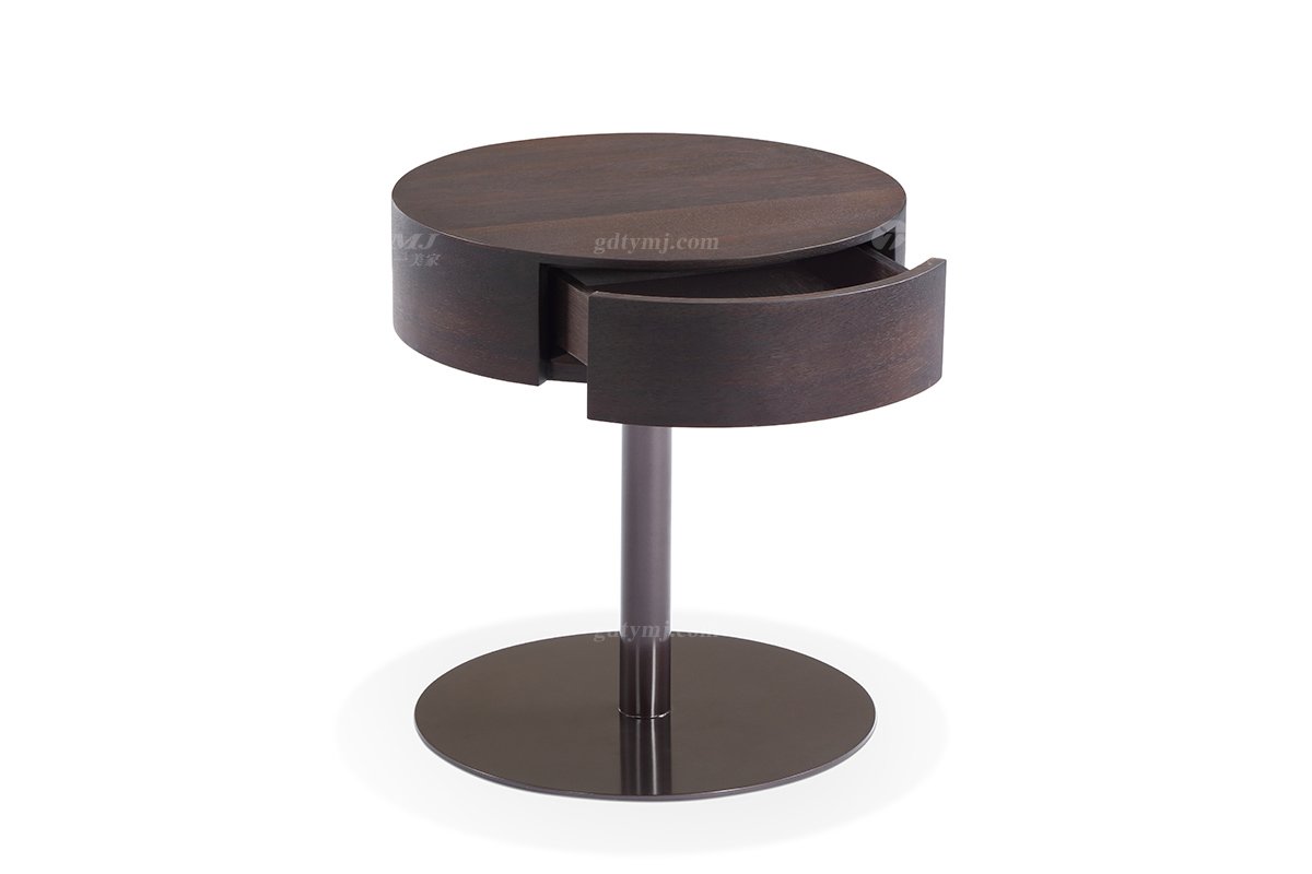 意式極簡風格高端別墅豪宅家具品牌現代輕奢時尚煙熏柜體+槍灰床頭柜BH1903床頭柜1