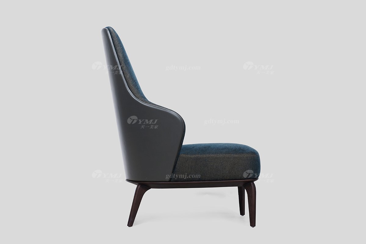 意式極簡風格高端別墅豪宅家具品牌現代輕奢書房大氣時尚皮布藝休閑椅LC1601-19休閑椅1