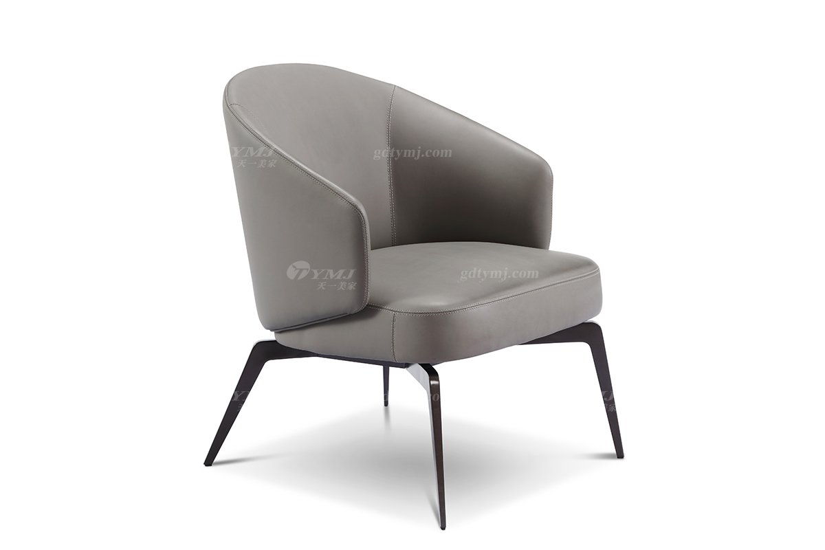 意式極簡風格高端別墅豪宅家具品牌現代輕奢客廳時尚創(chuàng)意真皮休閑椅LC1801單椅