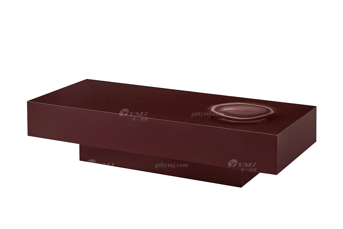 意式極簡風格高端別墅家具現代輕奢時尚客廳鉑藍幻影+勃艮弟紅烤漆茶幾LT1712-3小茶幾