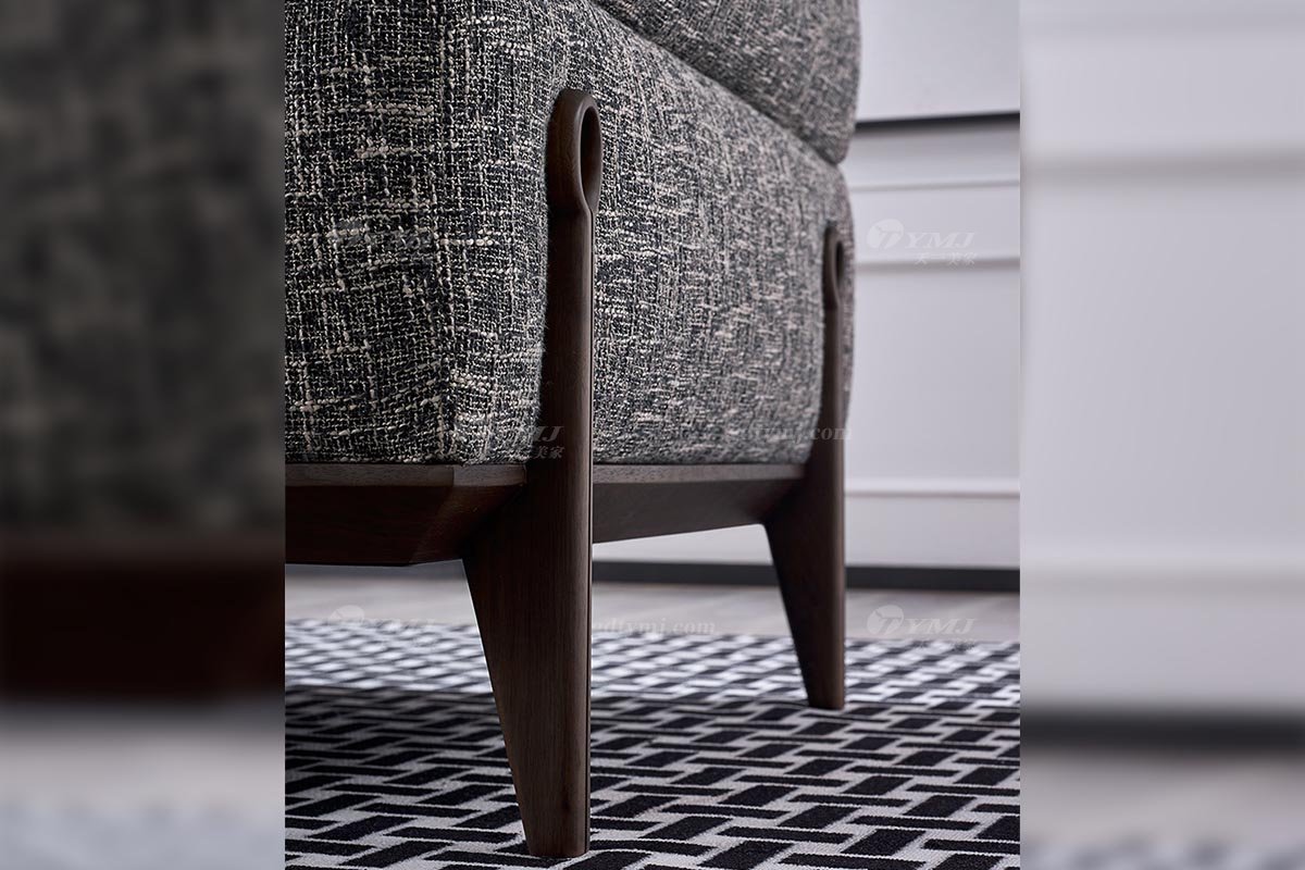 意式極簡風格高端別墅家具品牌現代輕奢簡約時尚客廳舒適布藝三位沙發LS1806-36三位沙發細節