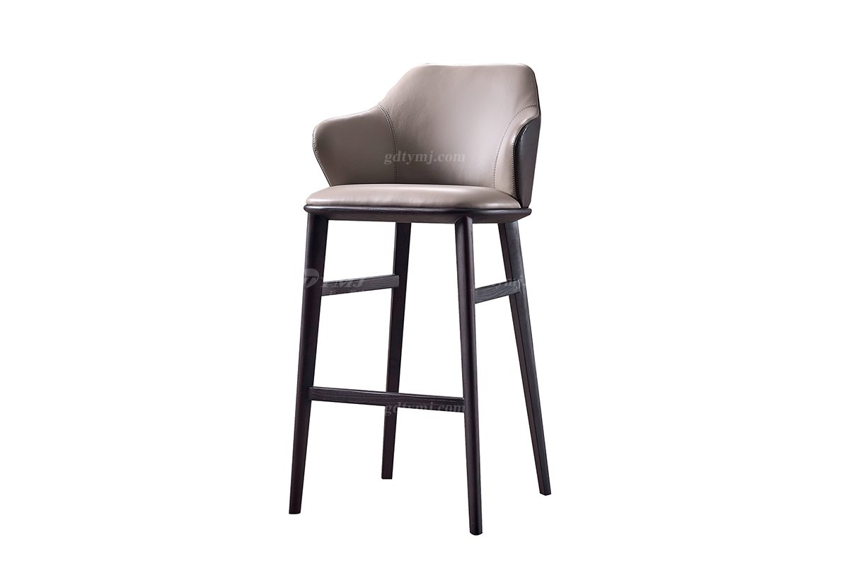 意式極簡風格高端別墅家具品牌現代輕奢簡約時尚實木吧椅DC1621吧椅2