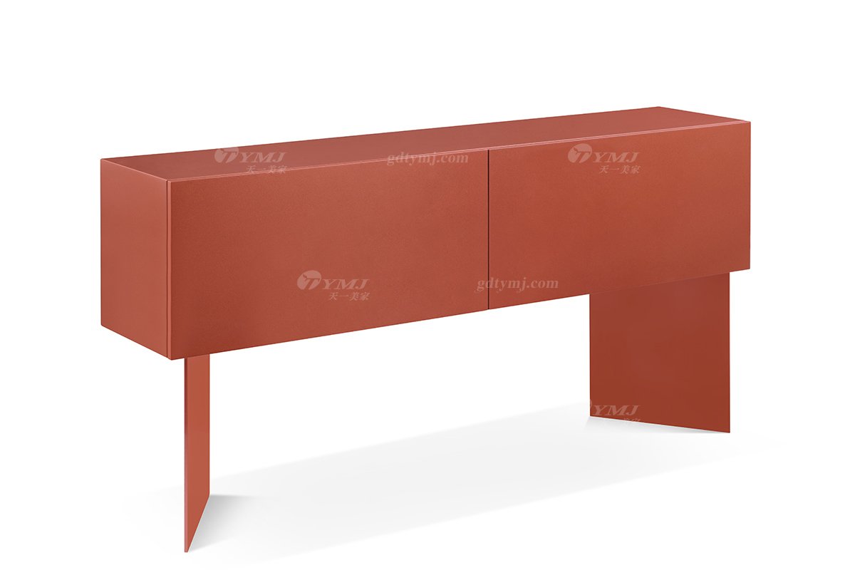 意式極簡風格高端別墅豪宅家具品牌現代輕奢簡約時尚紅烤漆色玄關DH1902玄關柜