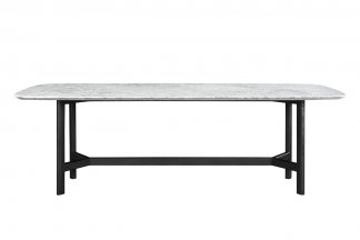 意式極簡風格高端別墅豪宅家具品牌現代輕奢簡約時尚大理石+黑橡色長餐桌