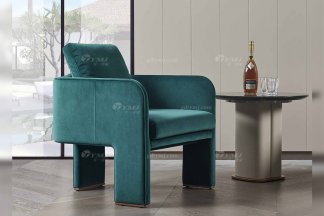高端別墅豪宅家具星級酒店家具品牌后現代輕奢風格客廳時尚創意綠色皮藝休閑椅