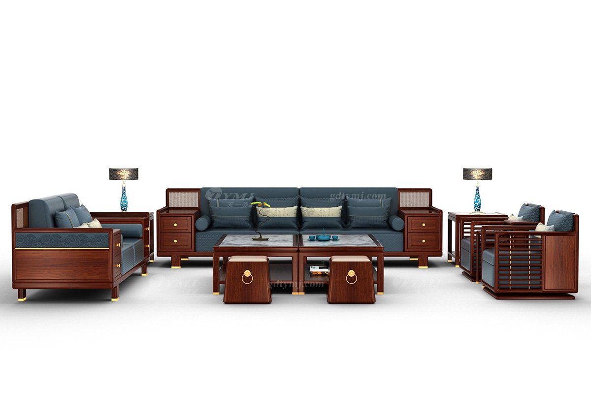 時尚新中式辦公家具風格品牌家具簡約大氣高端進口實木刺猬紫檀休閑椅大展宏圖休閑椅場景