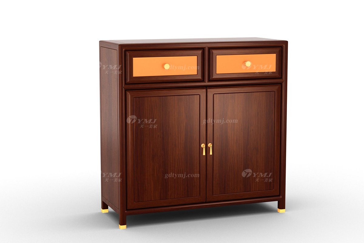 新中式辦公家具風格高端品牌家具簡約大氣實木刺猬紫檀書柜文件柜水墨江南文件柜中柜