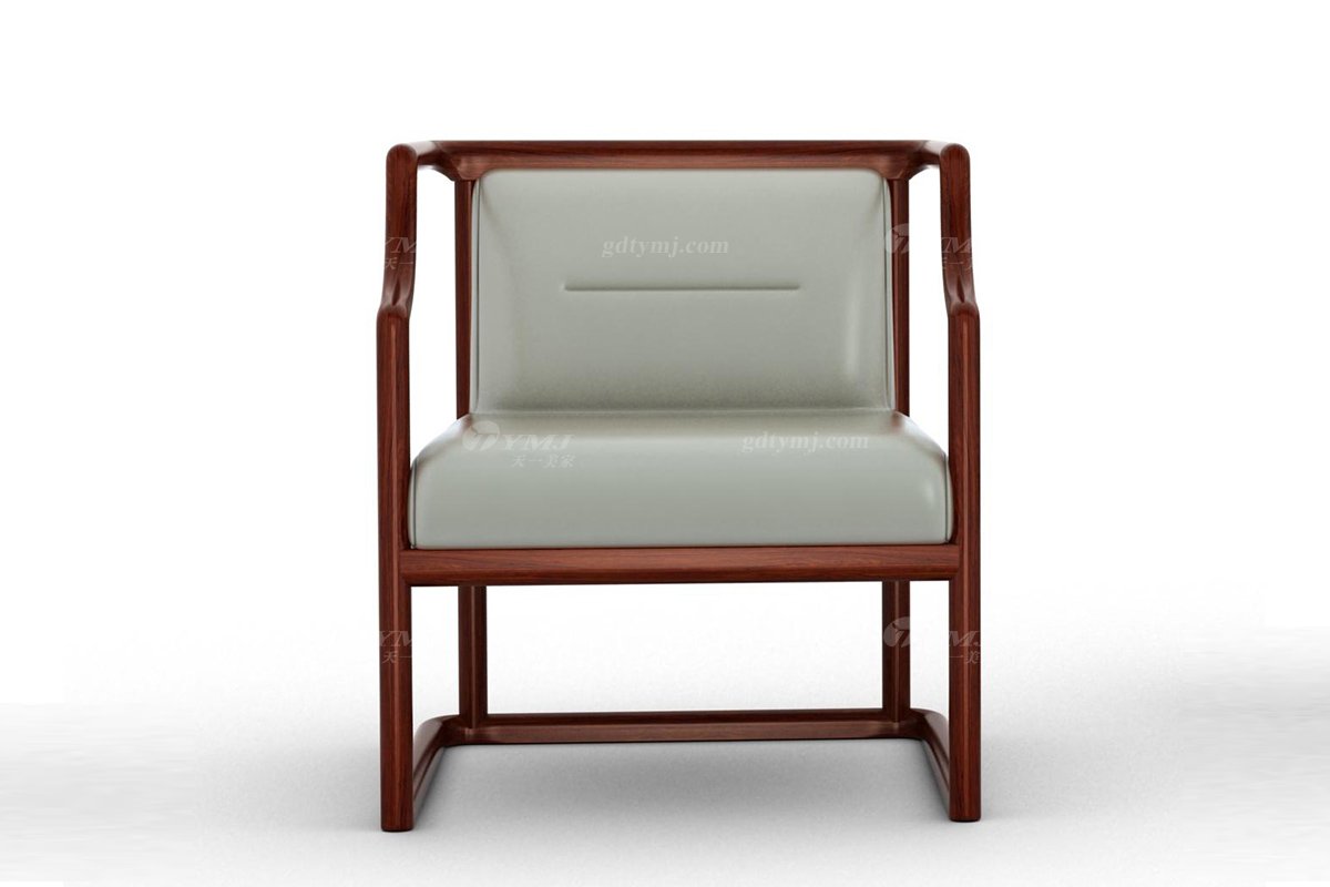 新中式辦公家具風(fēng)格高端品牌家具簡約大氣實(shí)木安哥拉紫檀茶椅水墨江南客人茶椅