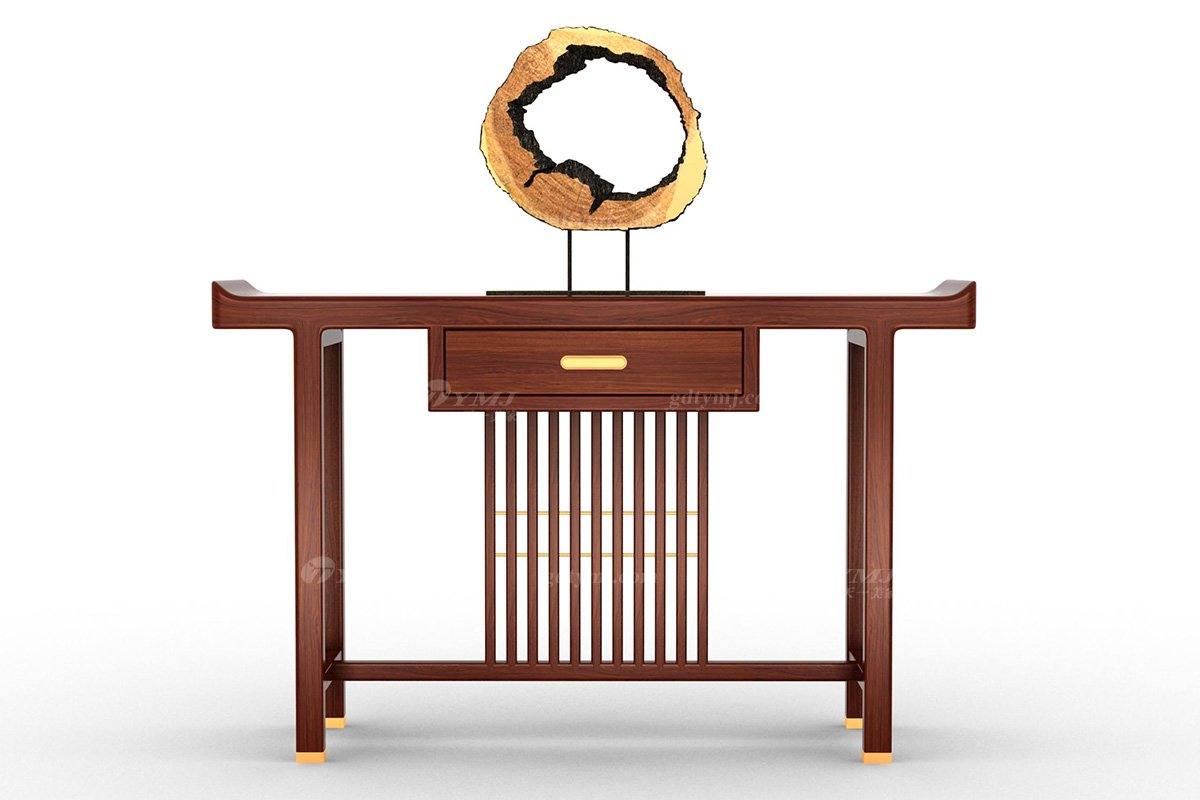 新中式辦公家具風格高端品牌家具簡約時尚大氣實木安哥拉紫檀玄關柜悟景玄關柜