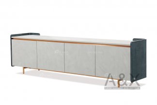 輕奢后現代風格家具高檔會所別墅家具品牌時尚不銹鋼玫瑰金電視柜