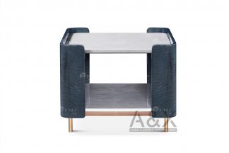 輕奢后現代風格家具高檔會所別墅家具品牌時尚不銹鋼玫瑰金角幾邊幾