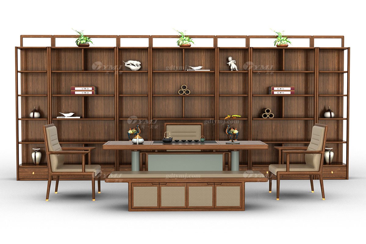 新中式風格家具高端別墅家具品牌簡約大氣時尚茶室家具實木+生態皮藝茶椅H-XLCA茶椅場景