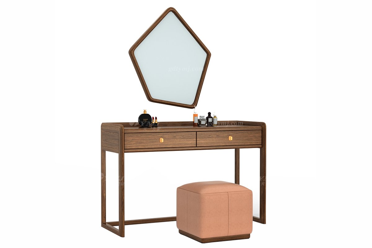 新中式風(fēng)格家具高端別墅家具品牌簡約時(shí)尚臥室家具實(shí)木妝臺H-XLZT妝臺場景