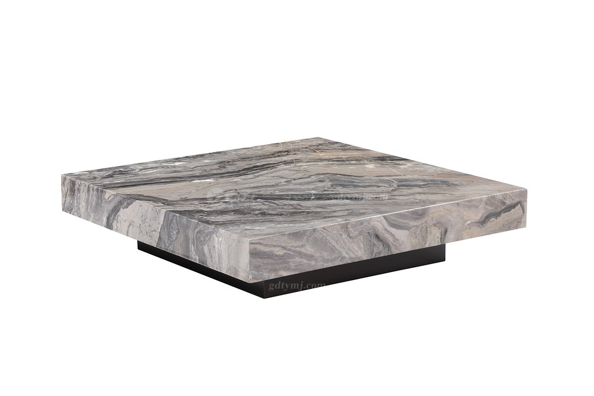 意式極簡(jiǎn)風(fēng)格高端別墅會(huì)所家具品牌現(xiàn)代簡(jiǎn)約客廳大理石茶幾LT1712-1方幾