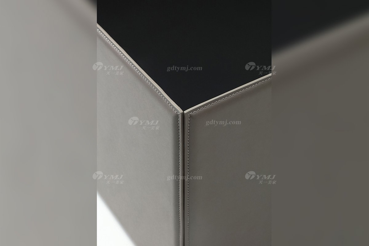 極簡風格品牌高級別墅會所家具現代簡約皮藝茶幾LT1907-3方幾細節