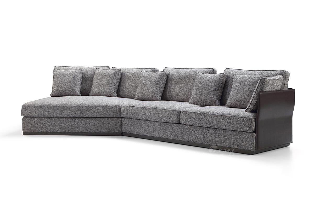 極簡風格意式品牌高端別墅會所家具現代簡約設計轉角沙發LS1907-21+18沙發