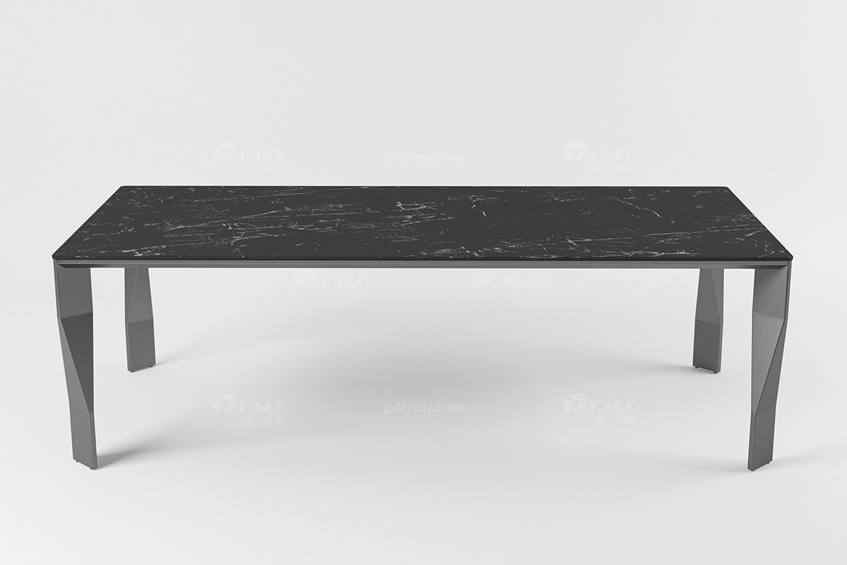 極簡風格家具品牌高端別墅會所簡約現代大理石長餐桌