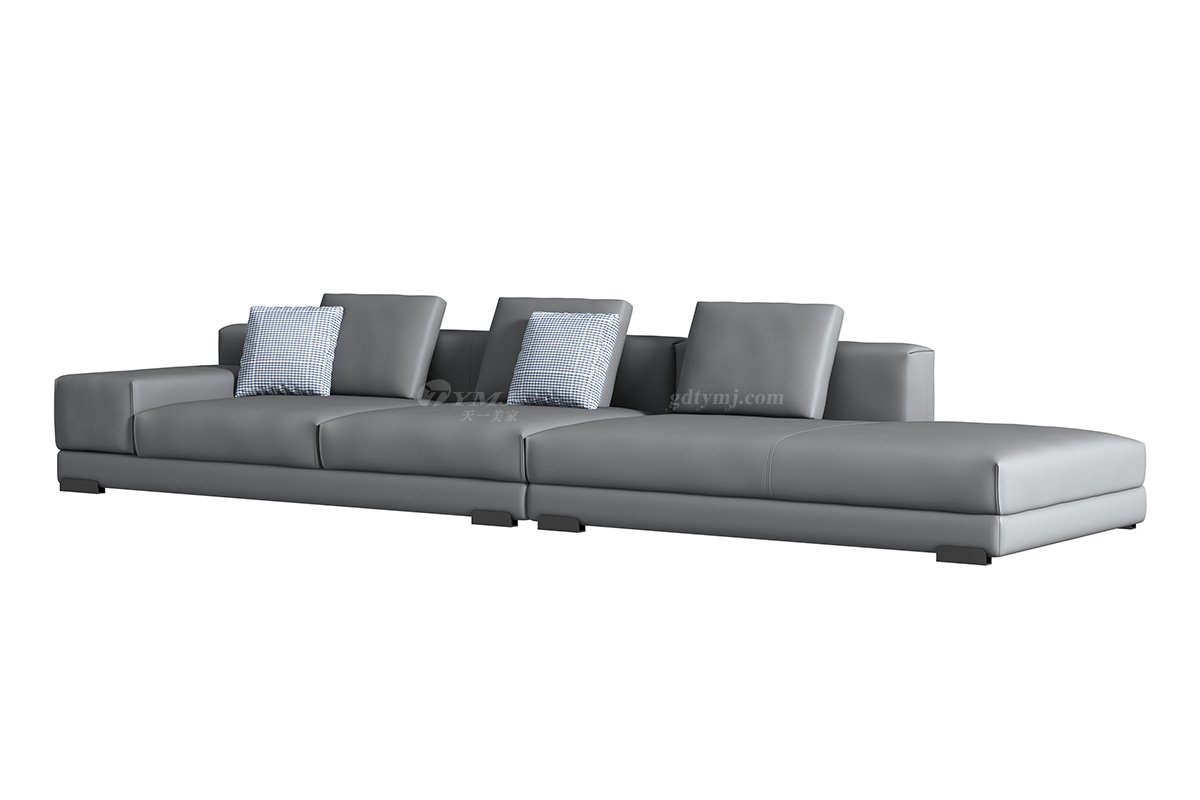 極簡風格家具別墅會所舒適實木進口頭層黃牛皮多位沙發SF-102多位沙發