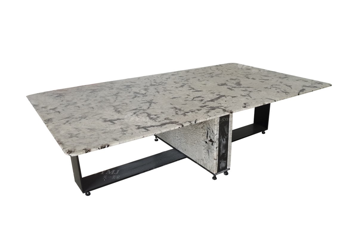 極簡風格家具高級別墅會所簡約家用雪山飛狐大理石茶幾