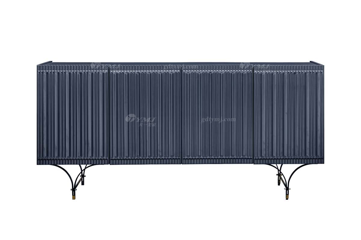 極簡風格家具高端別墅會所大宅簡約E0級環保板藏藍色餐邊柜