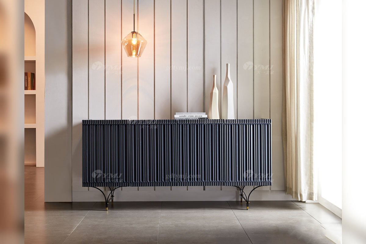 極簡(jiǎn)風(fēng)格家具高端別墅會(huì)所大宅簡(jiǎn)約E0級(jí)環(huán)保板藏藍(lán)色餐邊柜WD607餐邊柜場(chǎng)景