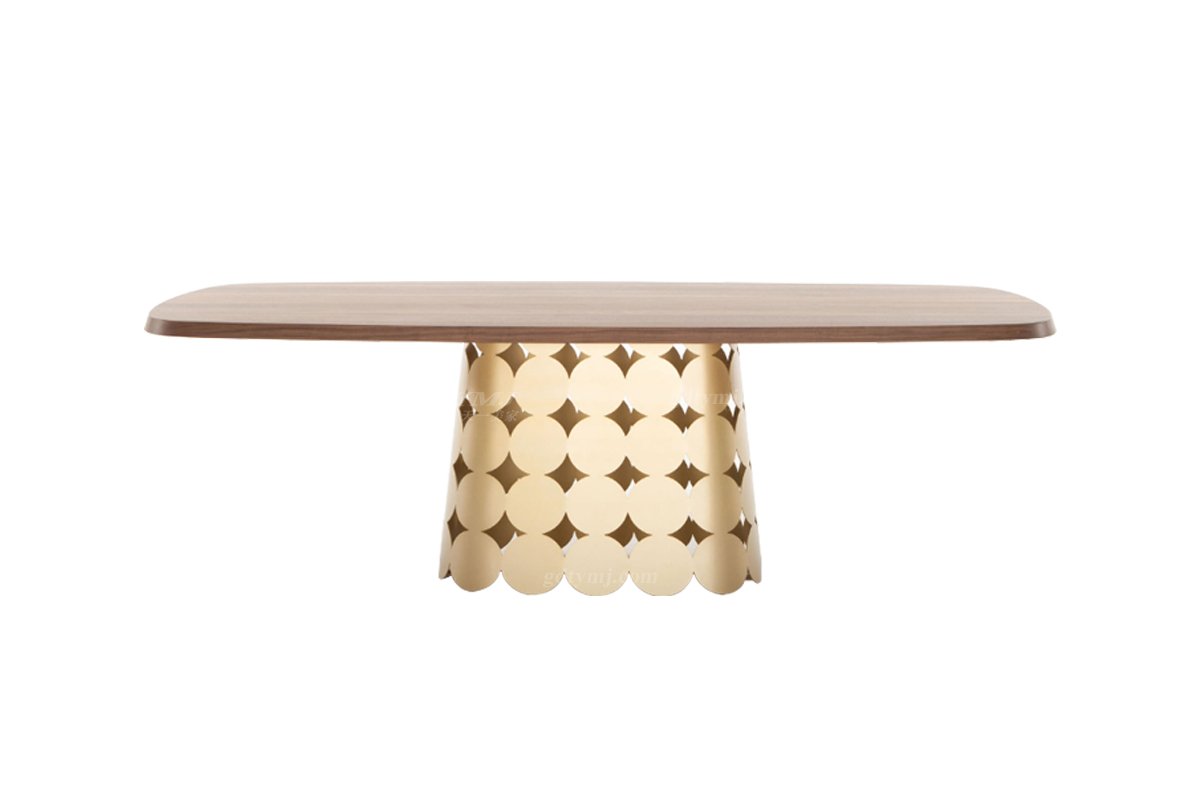 意式極簡風格家具高端別墅會所大宅時尚簡約黑色金屬底+巖板長餐臺