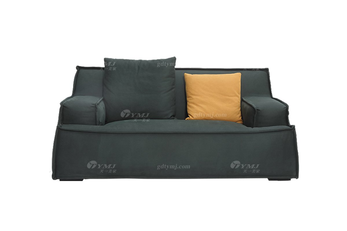 意式極簡風格家具高端別墅會所大宅時尚簡約實木布藝二位沙發