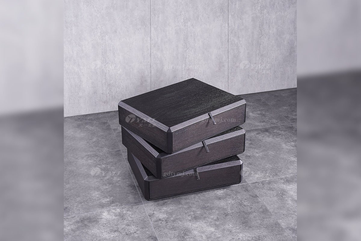 意式極簡風(fēng)格家具高端別墅會所大宅時尚簡約創(chuàng)意實(shí)木煙熏床頭柜BRK2116床頭柜場景