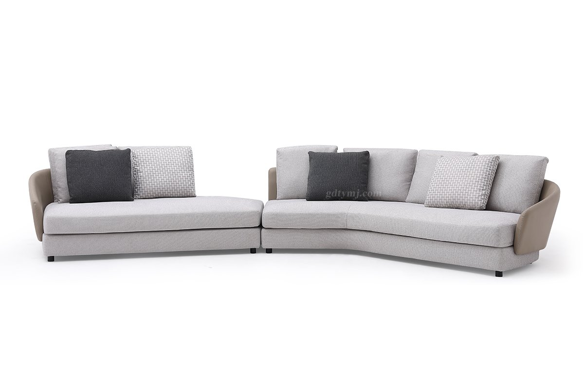 時尚高端現(xiàn)代極簡家具別墅大宅家用舒灰色布藝轉(zhuǎn)角沙發(fā)