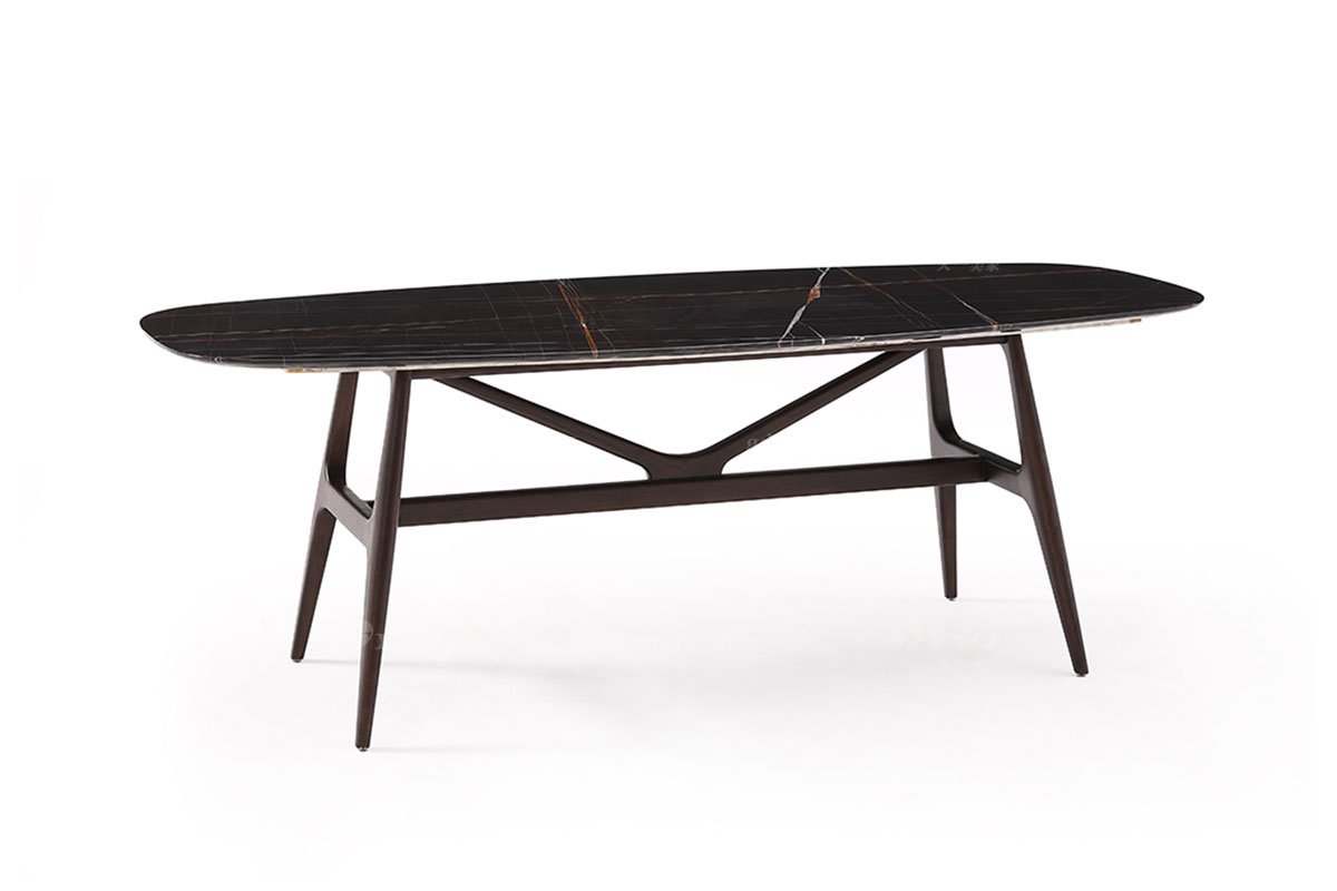  現(xiàn)代簡約家具高端別墅會所家用時尚實(shí)木+巖板臺面長餐臺1903-2