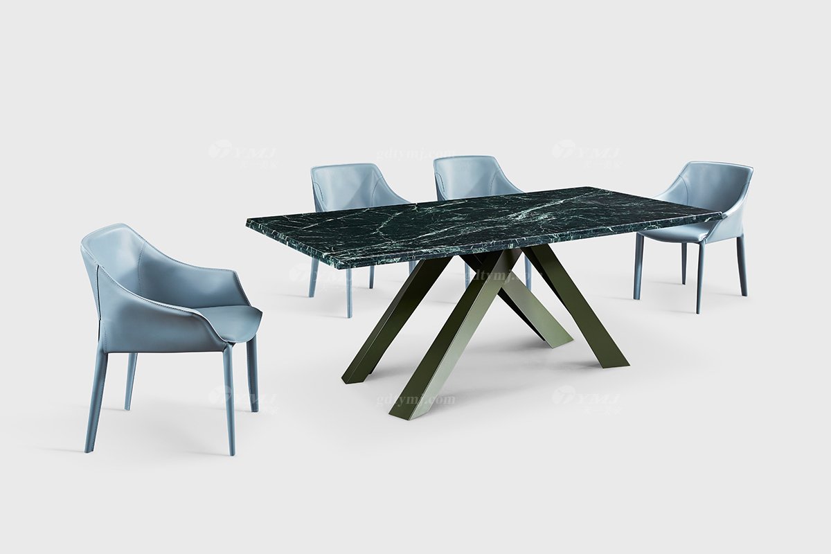  現(xiàn)代簡約家具高端別墅會所家用時尚天然大理石長餐桌21009-2場景