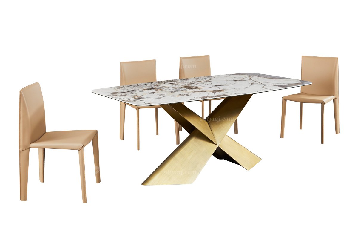  現(xiàn)代簡約家具高端別墅會所家用時尚潘多拉巖板長餐臺21010A-1