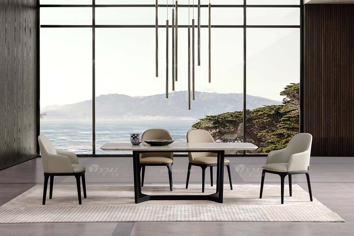  現(xiàn)代簡約家具高端別墅會所家用時尚進口巖板長餐臺21012A-1場景2