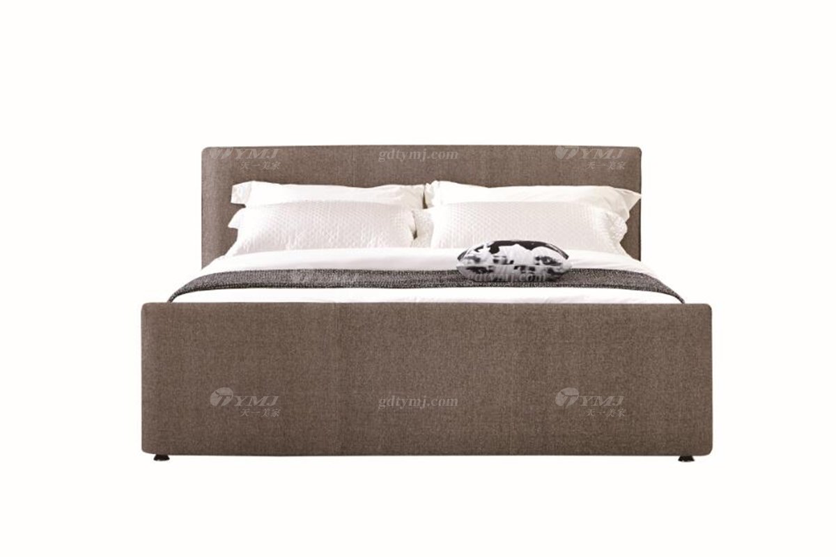  現代簡約家具高端別墅會所家用時尚舒適棕色大床婚床雙人床