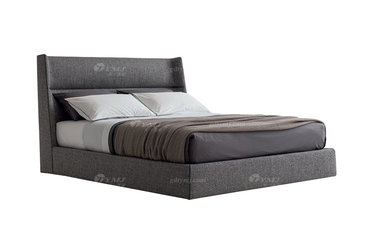  現代簡約家具高端別墅會所家用時尚舒適灰色布藝臥室大床婚床雙人床A2285-1