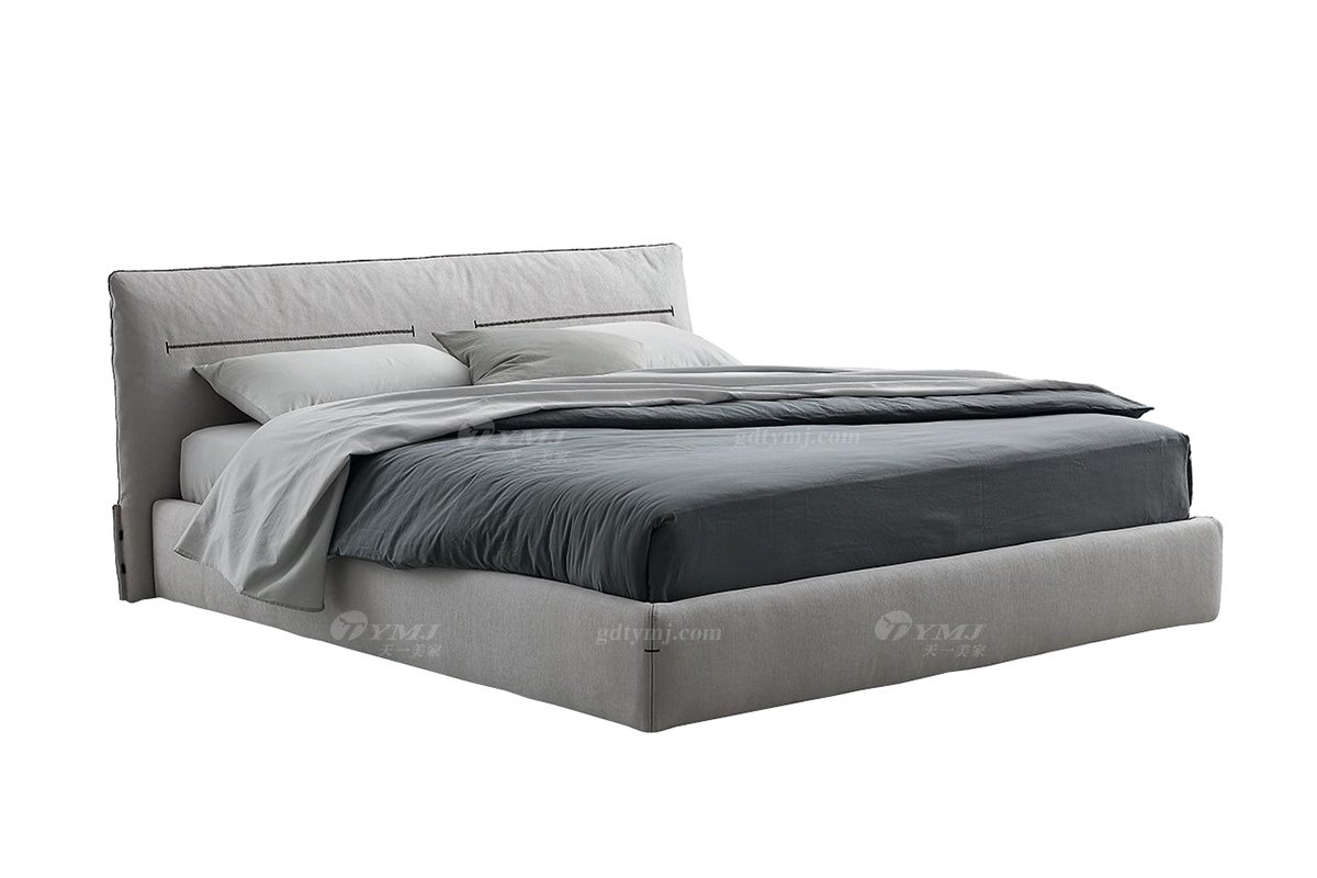  現(xiàn)代簡(jiǎn)約家具高端別墅會(huì)所家用時(shí)尚舒適布藝主臥大床婚床雙人床K3250-2