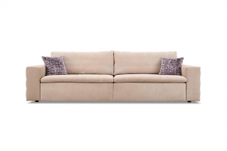 意式輕奢家具高端別墅會(huì)所家用時(shí)尚高級(jí)灰色真皮鏡面金屬三位沙發(fā)