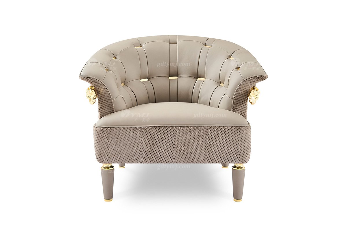 意式輕奢家具高端別墅會(huì)所家用時(shí)尚高級金屬灰色全皮單位沙發(fā)三位沙發(fā)