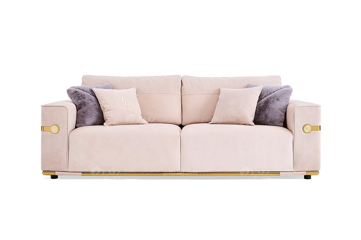 意式輕奢家具高端別墅會(huì)所家用時(shí)尚舒適大氣卡其色三位沙發(fā)