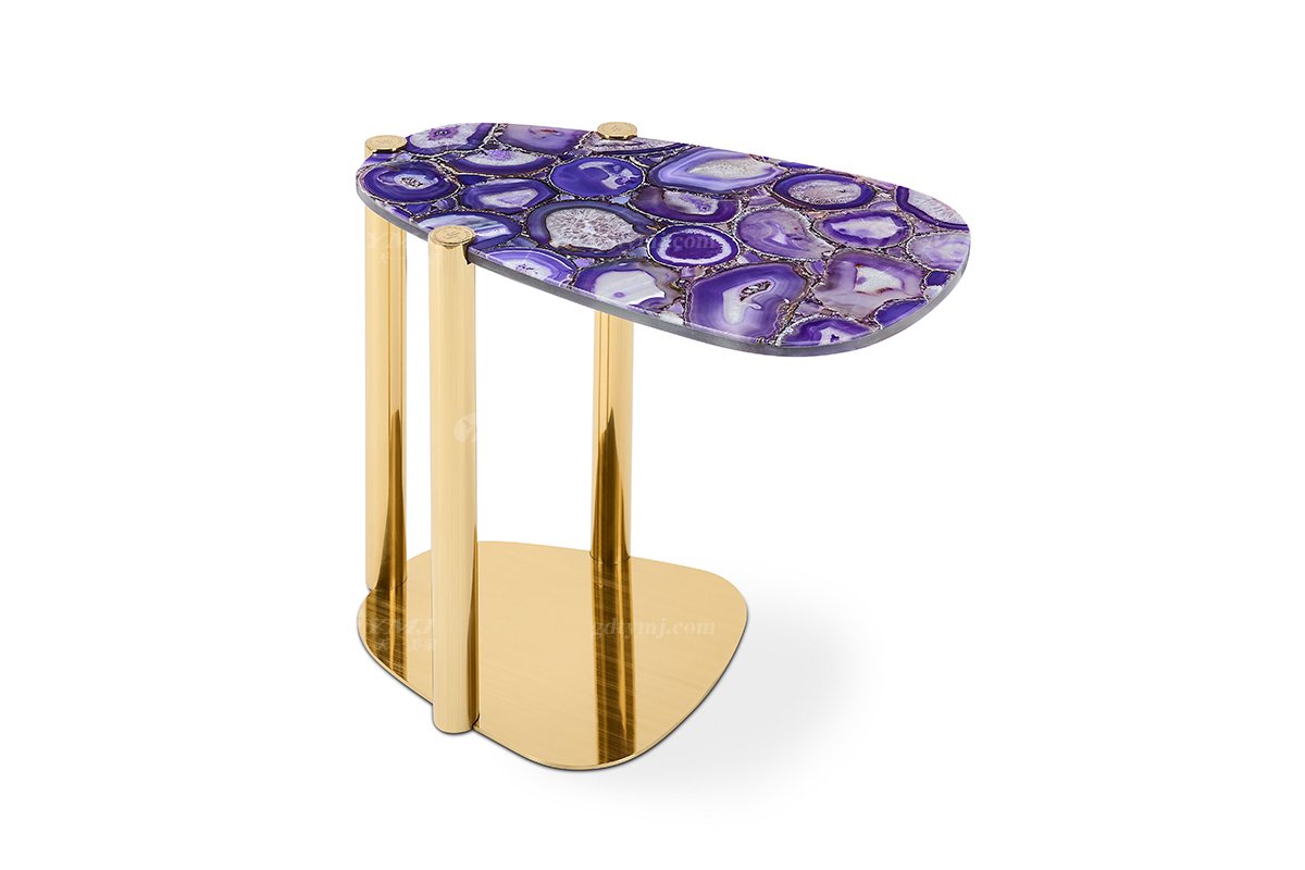 意式輕奢家具高端別墅會所家用時尚高級鈦金屬邊幾FB118H2LB（1）