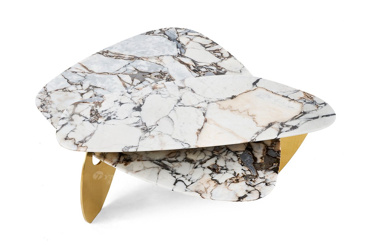 意式輕奢家具高端別墅會(huì)所家用時(shí)尚高級(jí)鈦金屬+大象白大理石大茶幾FB130H4ELY（1）