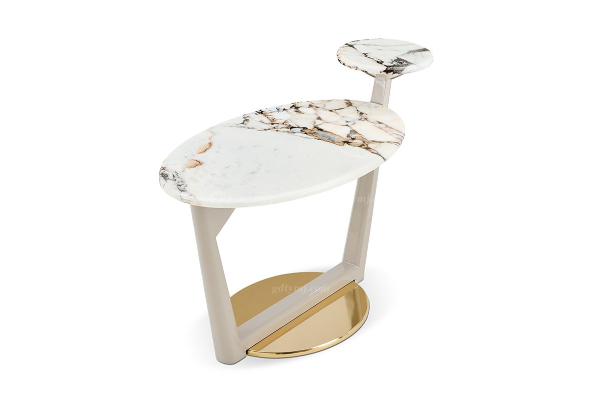 意式輕奢家具高端別墅會(huì)所家用時(shí)尚天然大理石大邊幾FB131H2L（1）