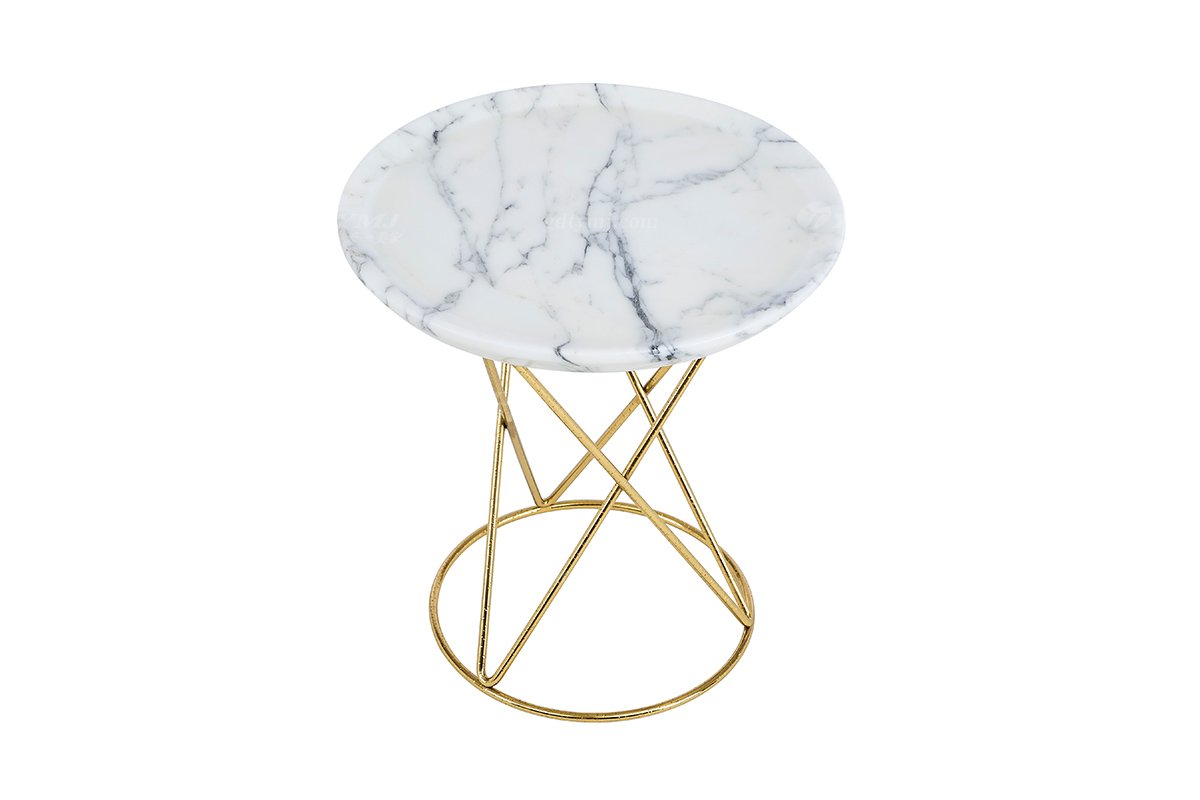 意式輕奢家具高端別墅會(huì)所大宅家用精致大花白天然大理石邊幾角幾FB133H2R（1）