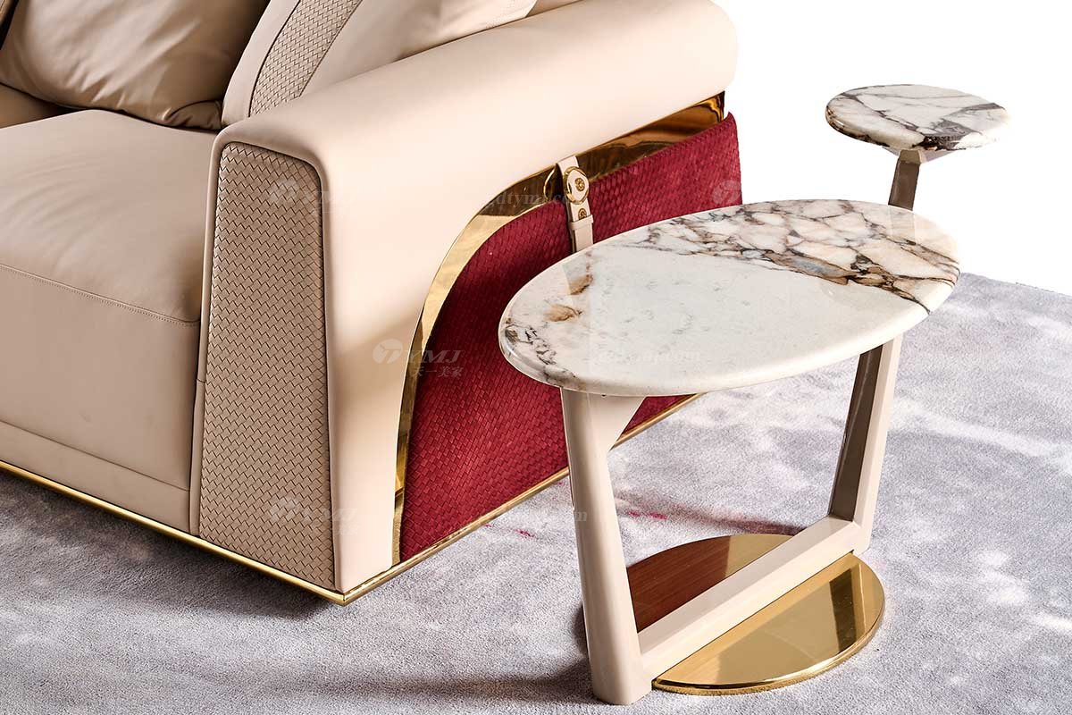 意式輕奢家具高端別墅會(huì)所家用時(shí)尚天然大理石大邊幾FB131H2L場(chǎng)景