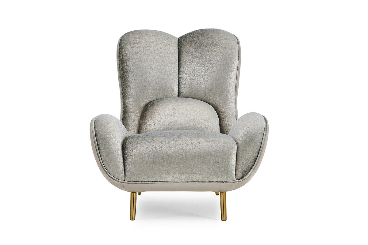 意式輕奢家具高端別墅會(huì)所大宅家用高級(jí)皮布結(jié)合休閑椅FB123SF14B