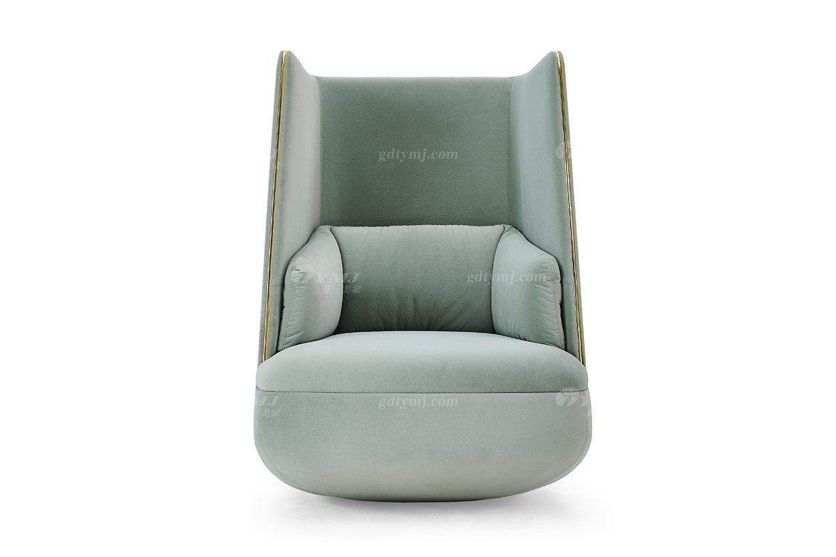 意式輕奢家具高端別墅會所大宅家用時尚創意淺綠皮藝不倒翁椅