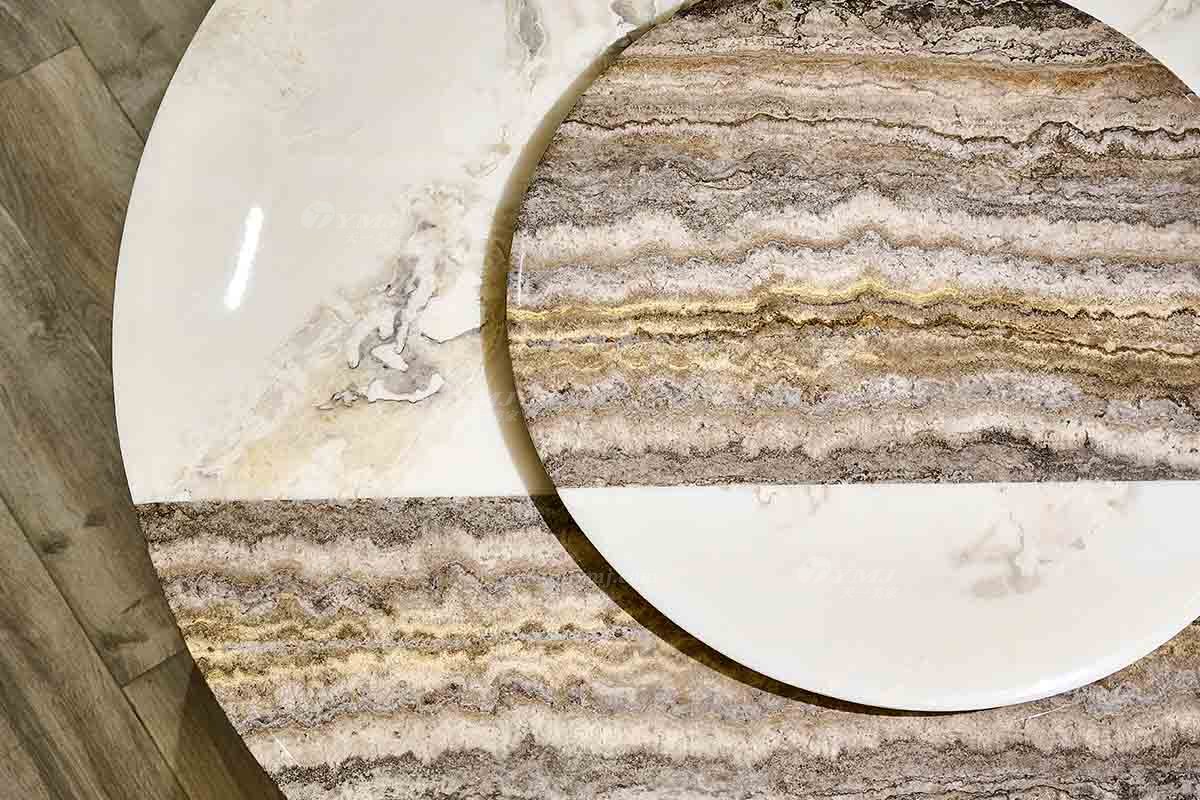 意式輕奢家具高端別墅會(huì)所大宅家用時(shí)尚創(chuàng)意大理石+鈦金屬圓餐臺(tái)FB118D25RL細(xì)節(jié)