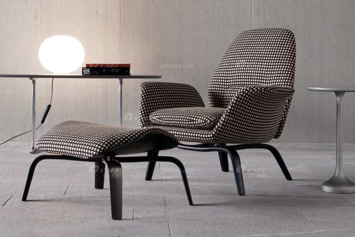 意式雅奢風(fēng)格家具高端別墅會(huì)所家具簡約灰色布藝休閑椅LC2809休閑椅1