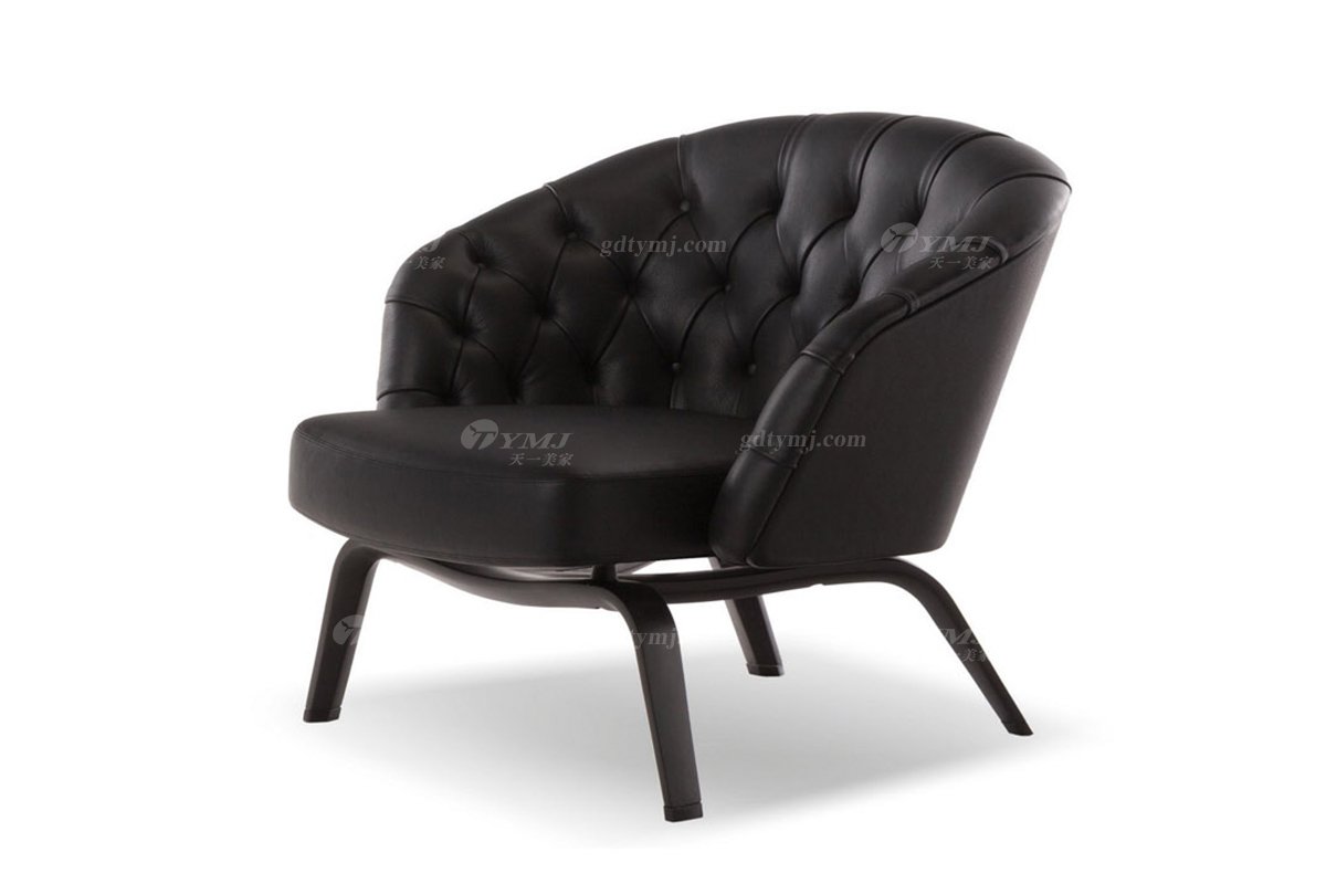 意式雅奢風格家具高端別墅會所家具簡約布藝休閑椅LC2812休閑椅3