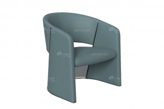 意式雅奢風(fēng)格家具高端別墅會所家具簡約時尚綠色真皮休閑椅